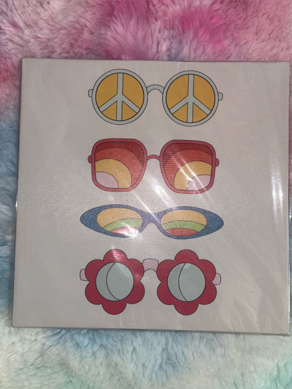 NWT Retro Sunglasses Wall Art Canvas - Pink, Blue, Red, Yellow